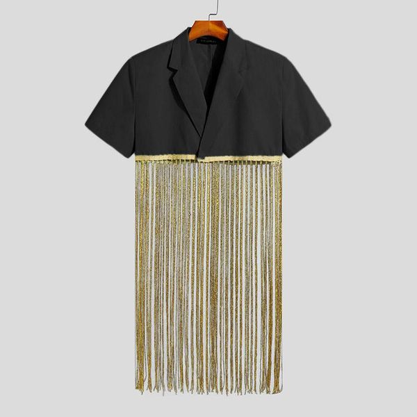 men's suits & blazers 2022 american style men solid blazer handsome well fitting truncated personality half-sleeve tassel s-5xlmen, White;black
men's suits & blazers 2022 american style men solid blazer handsome well fitting truncated personality half-sleeve tassel s-5xlmen, White;black