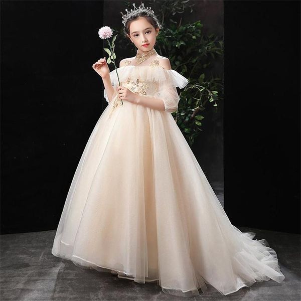 girl's dresses puffy lace girl's party dress kids layers tulle flower girl high neck princess first communion gowns, Red;yellow
girl's dresses puffy lace girl's party dress kids layers tulle flower girl high neck princess first communion gowns, Red;yellow