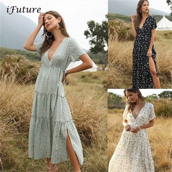 2020 summer beach holiday dress women casual floral print elegant boho long dress ruffle short sleeve v neck party robe lj200820, Black;gray
2020 summer beach holiday dress women casual floral print elegant boho long dress ruffle short sleeve v neck party robe lj200820, Black;gray
