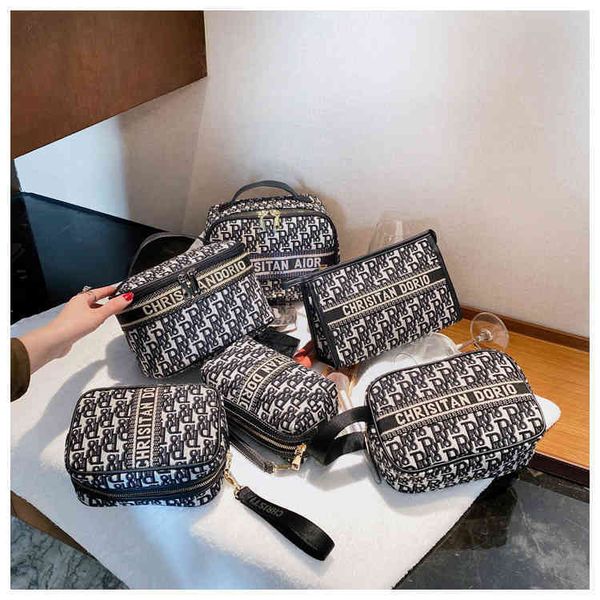 cosmetic large capacity portable travel cosmetic bag portable storage canvas embroidery wash bag