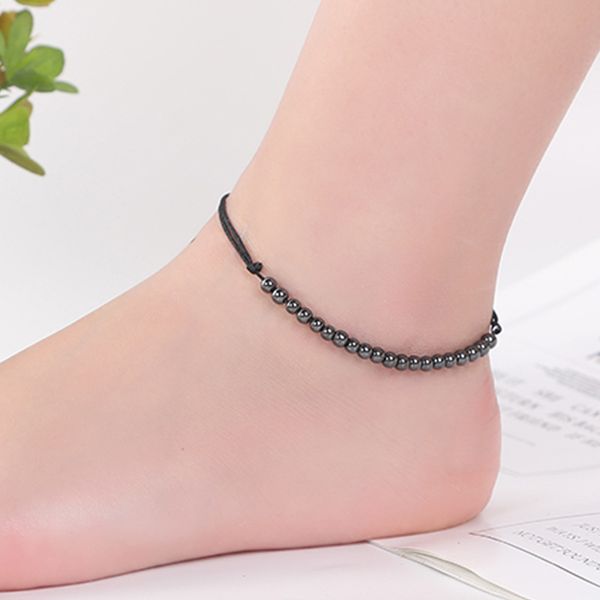bohemia simple black obsidian foot anklets chain women's fashion handmade adjustable beaded foot chains jewelry accessories, Red;blue
bohemia simple black obsidian foot anklets chain women's fashion handmade adjustable beaded foot chains jewelry accessories, Red;blue
