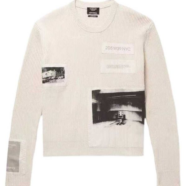 men's sweaters self owned raf simone co branded ck205 taped vibe style right zhilong same knitted round neck sweater coat, White;black
men's sweaters self owned raf simone co branded ck205 taped vibe style right zhilong same knitted round neck sweater coat, White;black