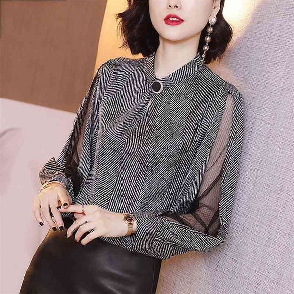 womens chiffon shirt casual vneck blouse long sleeve hollow out elegant loose stripe womens df3239 210401, White
womens chiffon shirt casual vneck blouse long sleeve hollow out elegant loose stripe womens df3239 210401, White