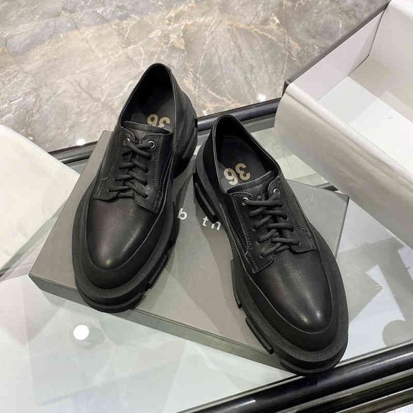 dress shoes both thick soled raised small leather shoes women's autumn and winter lace up low casual heel single lefu, Black
dress shoes both thick soled raised small leather shoes women's autumn and winter lace up low casual heel single lefu, Black