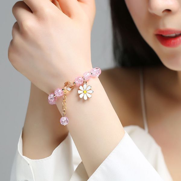 pink floral crystal little daisy bracelet female korean jewelry sunflower girlfriends ornament ins, Black
pink floral crystal little daisy bracelet female korean jewelry sunflower girlfriends ornament ins, Black