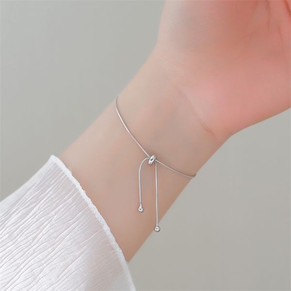 fashion 925 sterling silver snake chain bow knot bracelet bangle charm bracelet adjustable women fine jewelry accessories 220713, Black
fashion 925 sterling silver snake chain bow knot bracelet bangle charm bracelet adjustable women fine jewelry accessories 220713, Black