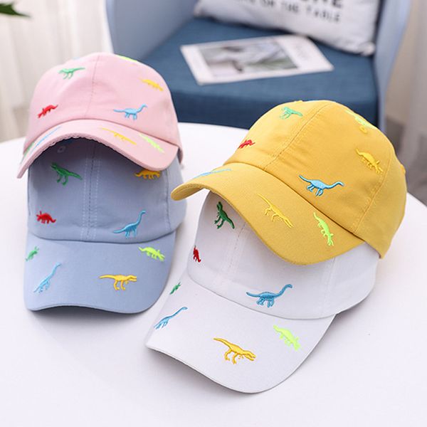 dinosaur kids baseball cap embroidery children girl boy sun hat spring summer outdoor adjustable beach 220630, Yellow 
dinosaur kids baseball cap embroidery children girl boy sun hat spring summer outdoor adjustable beach 220630, Yellow