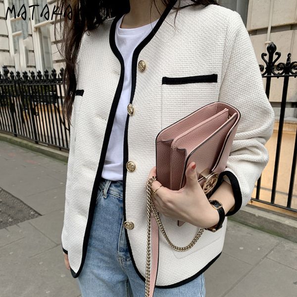 singlebreasted jacket korean round neck women coat bordered contrast color loose multipocket short 210506, Black;brown
singlebreasted jacket korean round neck women coat bordered contrast color loose multipocket short 210506, Black;brown