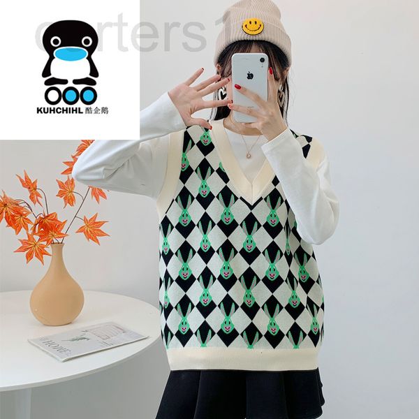 women's vests designer 2021 new knitted vest autumn winter v-neck sweater women's waistcoat sleeveless jacquard linge versatile hw, Black;white
women's vests designer 2021 new knitted vest autumn winter v-neck sweater women's waistcoat sleeveless jacquard linge versatile hw, Black;white