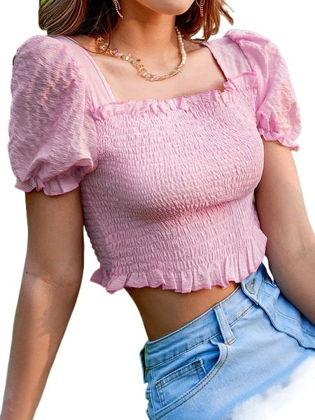 p.uff s.leeve s.hirred bodice c.rop r2pz#, White