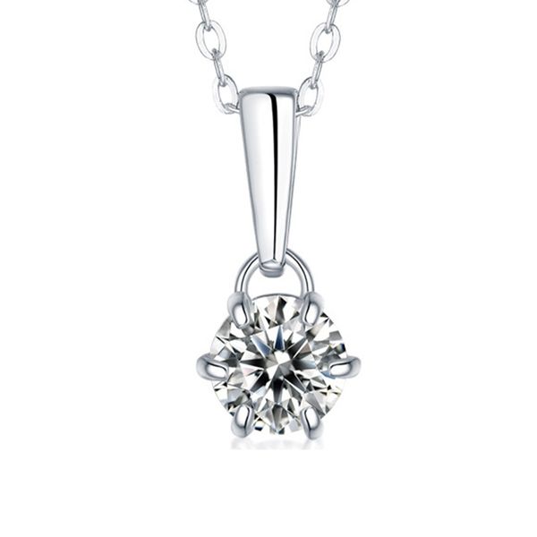 d color round excellent cut moissanite pendant bezel setting 1carat 6.5mm gift for women pendant necklace plated 14k white gold, Silver
d color round excellent cut moissanite pendant bezel setting 1carat 6.5mm gift for women pendant necklace plated 14k white gold, Silver