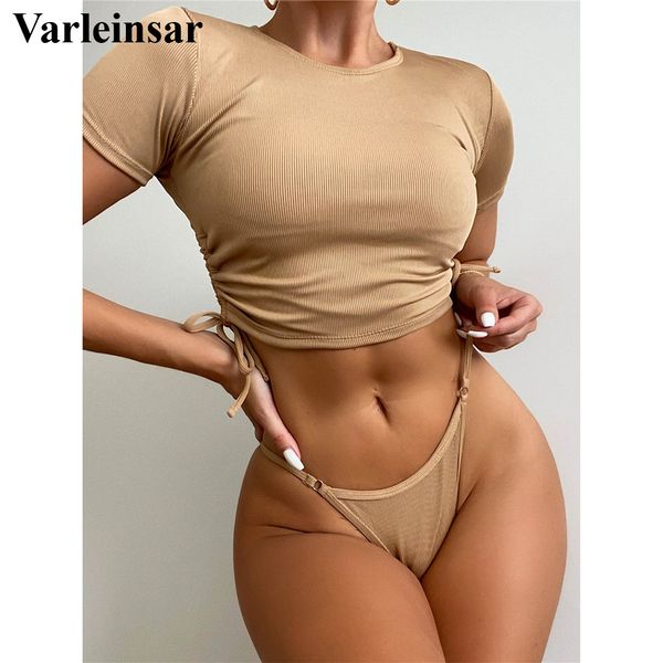 new ribbed short sleeve bikini women swimwear female swimsuit two-pieces bikini set high cut bather bathing suit swim lady v3206, White;black
new ribbed short sleeve bikini women swimwear female swimsuit two-pieces bikini set high cut bather bathing suit swim lady v3206, White;black