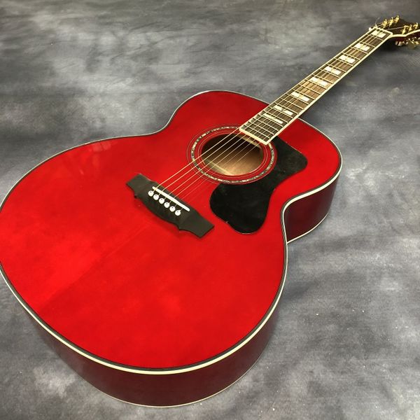 43 inch j200 series red lacquer rounded black finger acoustic guitar
43 inch j200 series red lacquer rounded black finger acoustic guitar