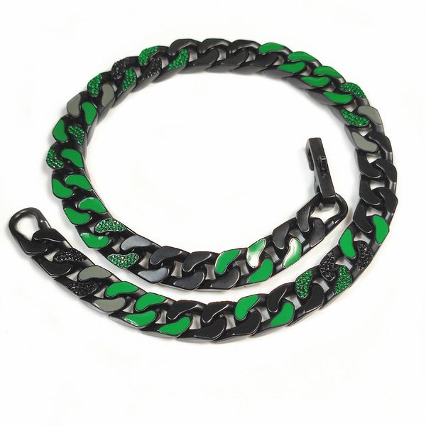 hip-hop fashion bracelet simple black chain green gem paint personality trend cuban bracelet
hip-hop fashion bracelet simple black chain green gem paint personality trend cuban bracelet