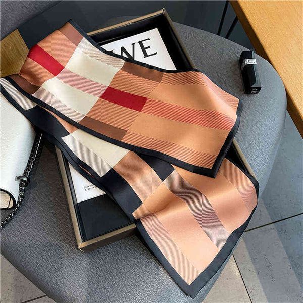 luxury long skinny silk scarf for women hair bands neck tie hand belt headband lady wraps foulard headkerchief bandana 2022 g220513, Blue;gray
luxury long skinny silk scarf for women hair bands neck tie hand belt headband lady wraps foulard headkerchief bandana 2022 g220513, Blue;gray