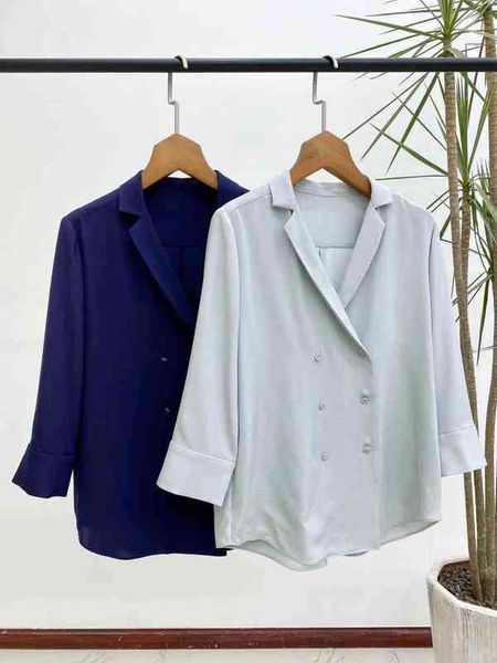 women's polos ic double breasted silk shirt xiaohechun original summer style, White
women's polos ic double breasted silk shirt xiaohechun original summer style, White