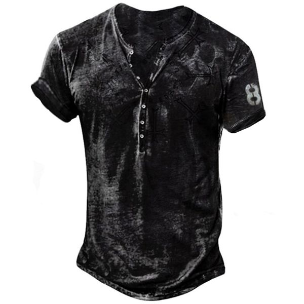 bababuy men punk style short sleeve tshirt vintage button vneck loose fashion pattern printed tee men streetwear 220526, White;black
bababuy men punk style short sleeve tshirt vintage button vneck loose fashion pattern printed tee men streetwear 220526, White;black