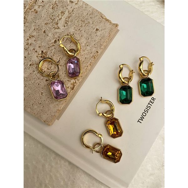 brass with 18k real gold retro colorful crystal drop earrings women jewelry punk party gown runway korean japan ins boho top, Golden
brass with 18k real gold retro colorful crystal drop earrings women jewelry punk party gown runway korean japan ins boho top, Golden