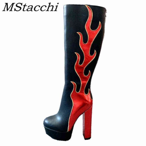 mstacchi women knee-length boots leather flame mixed colors zipper-sid super high heel femme shoes crude botas mujer 220729, Black
mstacchi women knee-length boots leather flame mixed colors zipper-sid super high heel femme shoes crude botas mujer 220729, Black