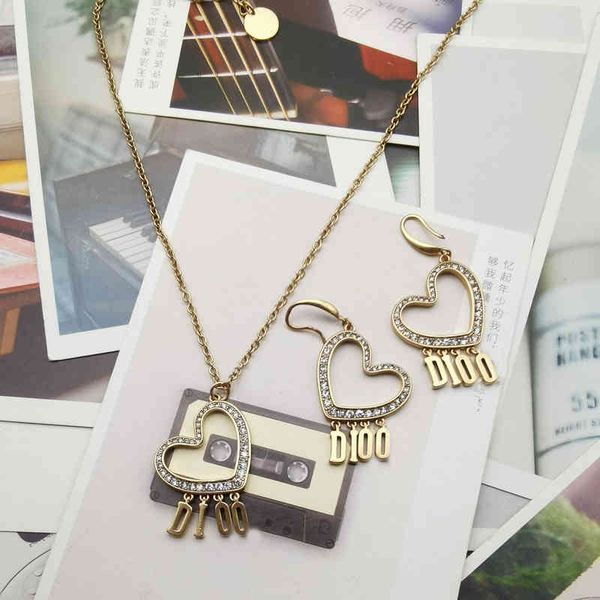 2022 factory wholesale new high sense simple love full diamond tassel earrings necklace versatile women's dijia e3e1, Silver
2022 factory wholesale new high sense simple love full diamond tassel earrings necklace versatile women's dijia e3e1, Silver
