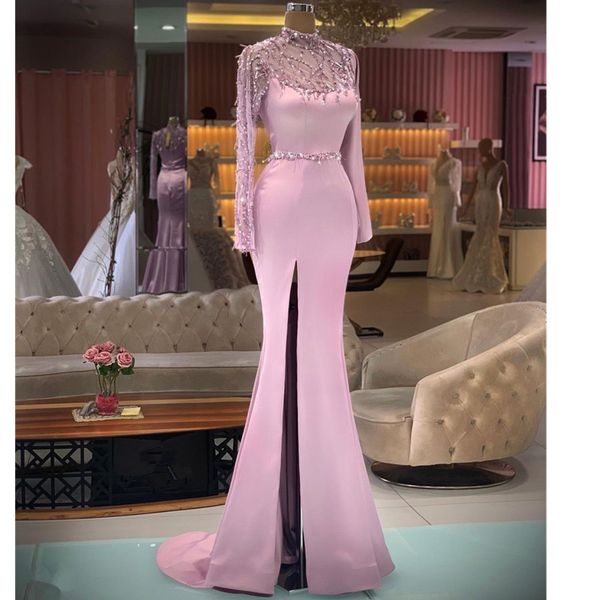 vestidos de noche high neck pink evening dresses long sleeve beaded luxury feather formal gown robe de soiree, Black;red
vestidos de noche high neck pink evening dresses long sleeve beaded luxury feather formal gown robe de soiree, Black;red