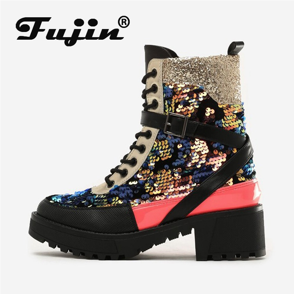 winter boots 2022 platform square heel shoes bling bling ankle boots for women winter autumn shoes lace up booties casual, Black;yellow
winter boots 2022 platform square heel shoes bling bling ankle boots for women winter autumn shoes lace up booties casual, Black;yellow