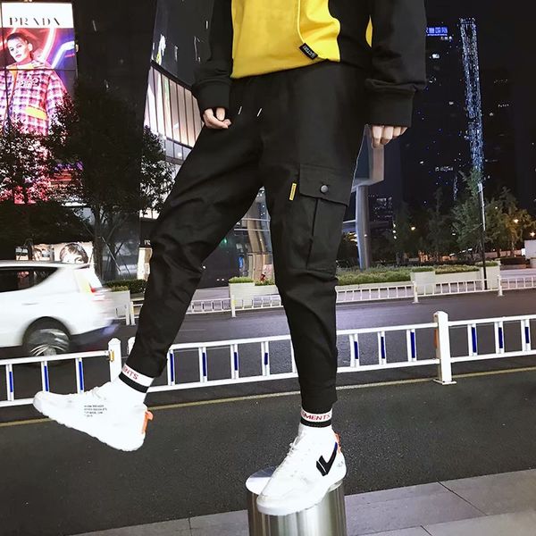 men pants letter printed pockets leisure simple all-match korean style ulzzang trousers mens aa, Black
men pants letter printed pockets leisure simple all-match korean style ulzzang trousers mens aa, Black