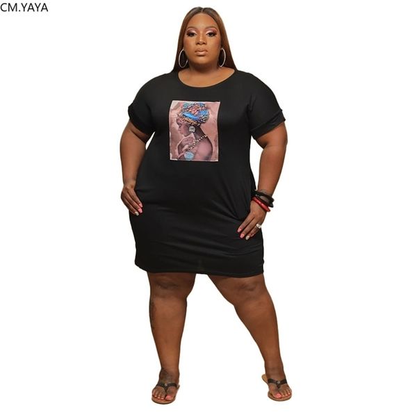 cm.yaya women plus size xl-5xl character print splicing short sleeve o-neck casual dress fashion knee length dresses vestidos 220516, Black;gray
cm.yaya women plus size xl-5xl character print splicing short sleeve o-neck casual dress fashion knee length dresses vestidos 220516, Black;gray