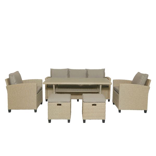 6-piece outdoor rattan wicker set patio garden backyard sofa chair stools table
6-piece outdoor rattan wicker set patio garden backyard sofa chair stools table
