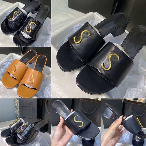 woman slippers classic three hardware letter womens sandal letter upper slides thick heel comfortable rubber sole high heels summer shoes fa, Black
woman slippers classic three hardware letter womens sandal letter upper slides thick heel comfortable rubber sole high heels summer shoes fa, Black