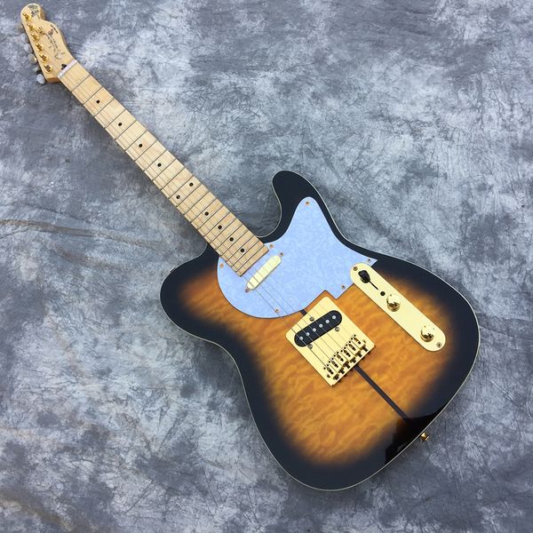 quality custom dog-head tele guitar ice lake blue flame maple veneer gold hardware tl guitar
quality custom dog-head tele guitar ice lake blue flame maple veneer gold hardware tl guitar