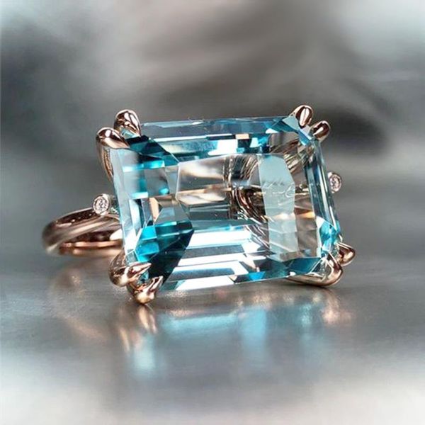 cluster rings 4 claw large sky blue zircon for women romantic rose gold color aquare ring fashion party wedding jewelry christmas gift, Golden;silver
cluster rings 4 claw large sky blue zircon for women romantic rose gold color aquare ring fashion party wedding jewelry christmas gift, Golden;silver