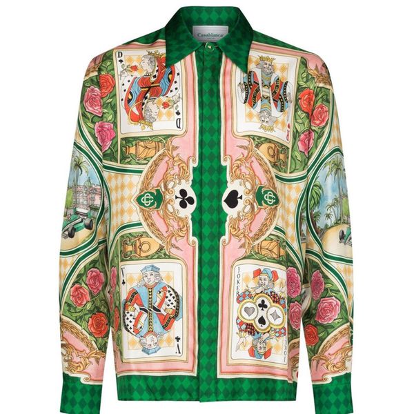 men's casual shirt high luxury quality plaid king poker print silk long-sleeved shirt european and american loose british and korean ve, White;black
men's casual shirt high luxury quality plaid king poker print silk long-sleeved shirt european and american loose british and korean ve, White;black