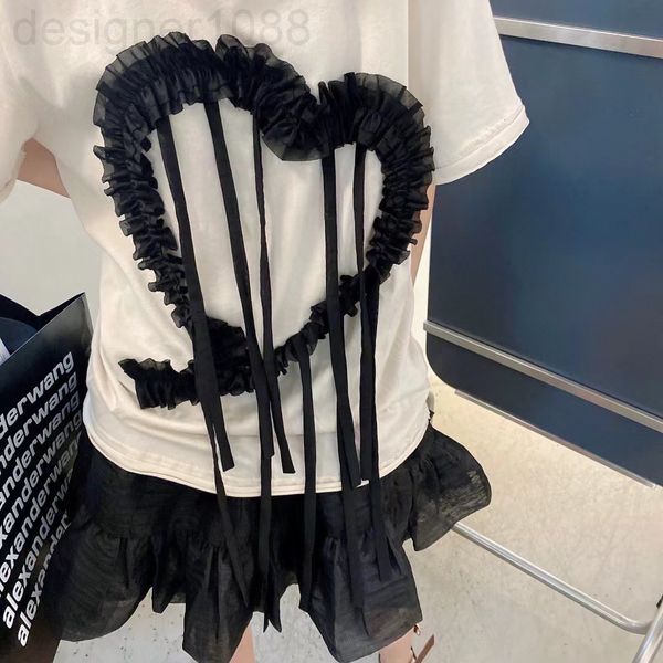 women's t-shirt designer 22 spring and summer new classic black white contrast lace heart-shaped tassel design full of personality dark
women's t-shirt designer 22 spring and summer new classic black white contrast lace heart-shaped tassel design full of personality dark