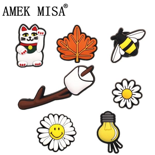 original maple leaflucky catdaisybeelight bulb pvc charms accessories shoe decoration for jibz party kids gifts 220708, White;pink
original maple leaflucky catdaisybeelight bulb pvc charms accessories shoe decoration for jibz party kids gifts 220708, White;pink