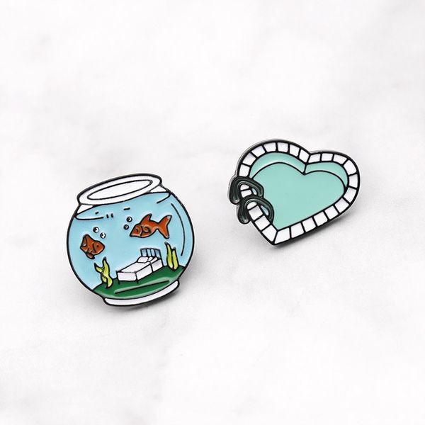 fish tank brooches for women cartoon creative heart enamel lapel pins funny love swimming pool badges denim shirt gift bag accessories, Gray
fish tank brooches for women cartoon creative heart enamel lapel pins funny love swimming pool badges denim shirt gift bag accessories, Gray