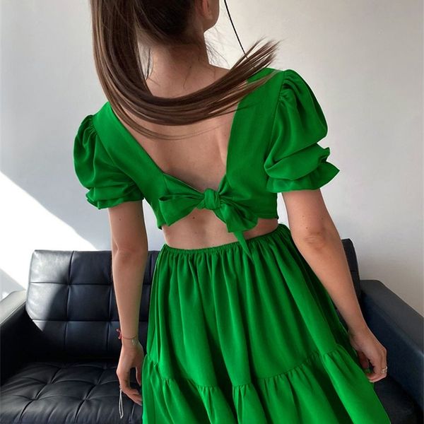 ootn hollow bow backless women dress summer chic square neck lantern sleeve mini dress high waist pleated ruffled dresses 220511, Black;gray
ootn hollow bow backless women dress summer chic square neck lantern sleeve mini dress high waist pleated ruffled dresses 220511, Black;gray
