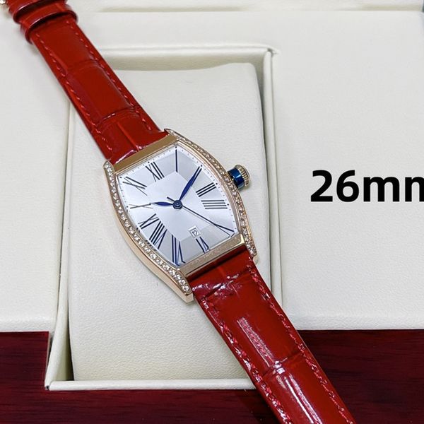 classic fashion quartz women's watch 26mm stainless steel case leather strap sapphire mirror sports diamond watch bucket clasp multicol, Slivery;brown
classic fashion quartz women's watch 26mm stainless steel case leather strap sapphire mirror sports diamond watch bucket clasp multicol, Slivery;brown