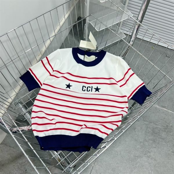 tee t-shirts stripe five pointed star embroidery round neck short sleeve knit white female breathable in summer clothes_s7hp
tee t-shirts stripe five pointed star embroidery round neck short sleeve knit white female breathable in summer clothes_s7hp