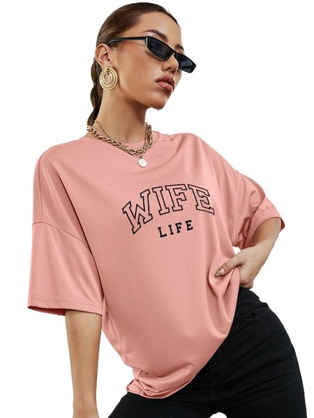 letter graphic drop shoulder tee j4qk#, White