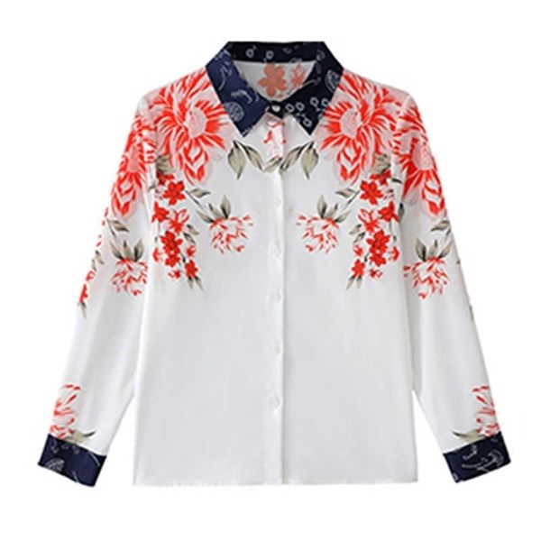 fashion france style women blouses slim blouse floral printing shirts spring long sleeve casual shirts blusas mujer 210702, White 
fashion france style women blouses slim blouse floral printing shirts spring long sleeve casual shirts blusas mujer 210702, White