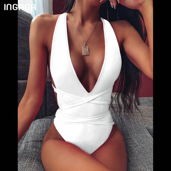 ingaga plunging swimsuit high cut swimwear women cross bandage beachwear summer backless bathing suit women y200824, White;black
ingaga plunging swimsuit high cut swimwear women cross bandage beachwear summer backless bathing suit women y200824, White;black