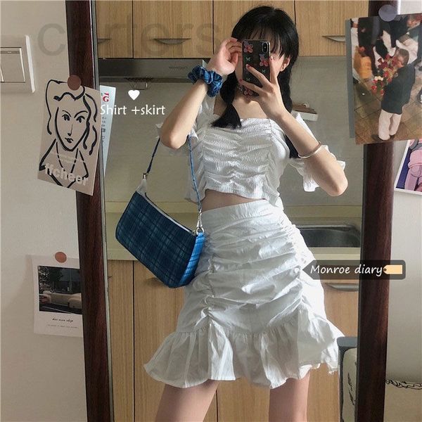 women's tracksuits designer 2022 summer new style fishtail skirt set women's pleated shirt short sleeve a-line short two piece fas, Gray
women's tracksuits designer 2022 summer new style fishtail skirt set women's pleated shirt short sleeve a-line short two piece fas, Gray