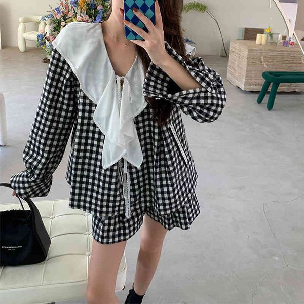 women's tracksuits autumn plaid ruffle age reducing funny sweet bean loose long sleeve women 5078, Gray
women's tracksuits autumn plaid ruffle age reducing funny sweet bean loose long sleeve women 5078, Gray