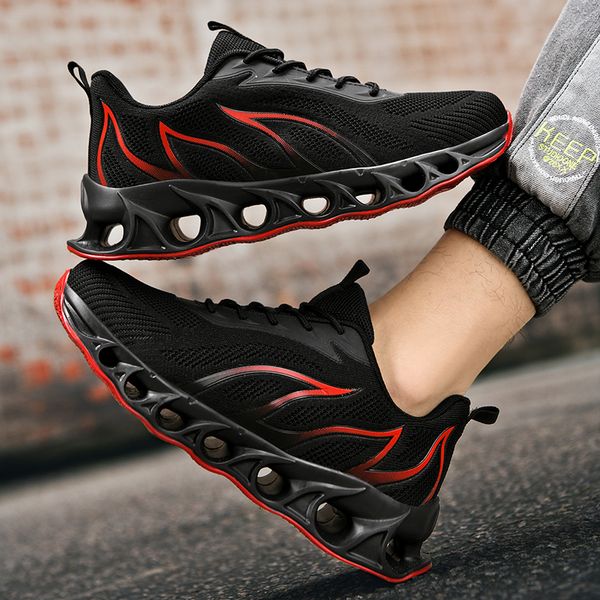 men shoes breathable comfortable lace-up men sport shoes blade sole flat running non-slip hard-wearing outdoor sneakers, Black;yellow
men shoes breathable comfortable lace-up men sport shoes blade sole flat running non-slip hard-wearing outdoor sneakers, Black;yellow