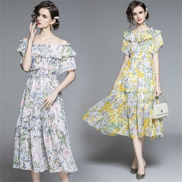 runway designer summer chic ruffles long dress women s elegant flower print bohemian holiday chiffon dresses 210529, Black;gray
runway designer summer chic ruffles long dress women s elegant flower print bohemian holiday chiffon dresses 210529, Black;gray