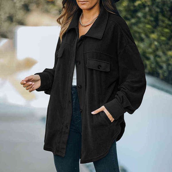 autumn and winter simple women's shirt lapel pocket fashion women's shirt jacket casual l220714, White
autumn and winter simple women's shirt lapel pocket fashion women's shirt jacket casual l220714, White