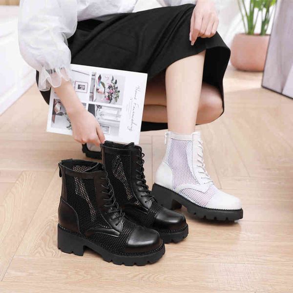 sandals leather high sandals women's mesh breathable thick heels short boots middle heel soft soled spring and summer 23q9, Black
sandals leather high sandals women's mesh breathable thick heels short boots middle heel soft soled spring and summer 23q9, Black