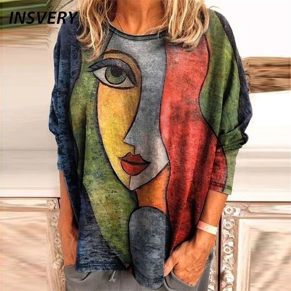 casual loose large size t shirt women fashion long sleeve shirt o neck vintage face print tshirts ladies loose casual tee 220408, White
casual loose large size t shirt women fashion long sleeve shirt o neck vintage face print tshirts ladies loose casual tee 220408, White