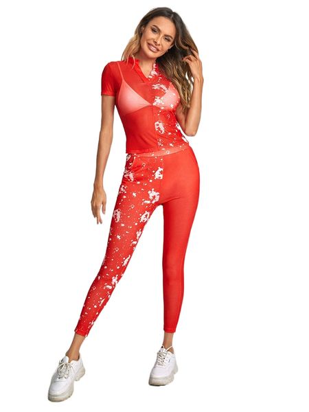 x lee chester splash ink print notched neck & leggings without bra a4pd#, White
x lee chester splash ink print notched neck & leggings without bra a4pd#, White